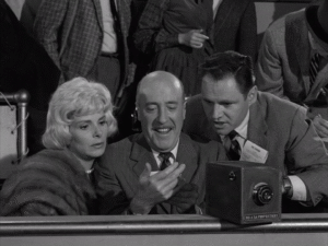 Jean Carson, Fred Clark, and Adam Williams in the Twilight Zone episode "A Most Unusual Camera"