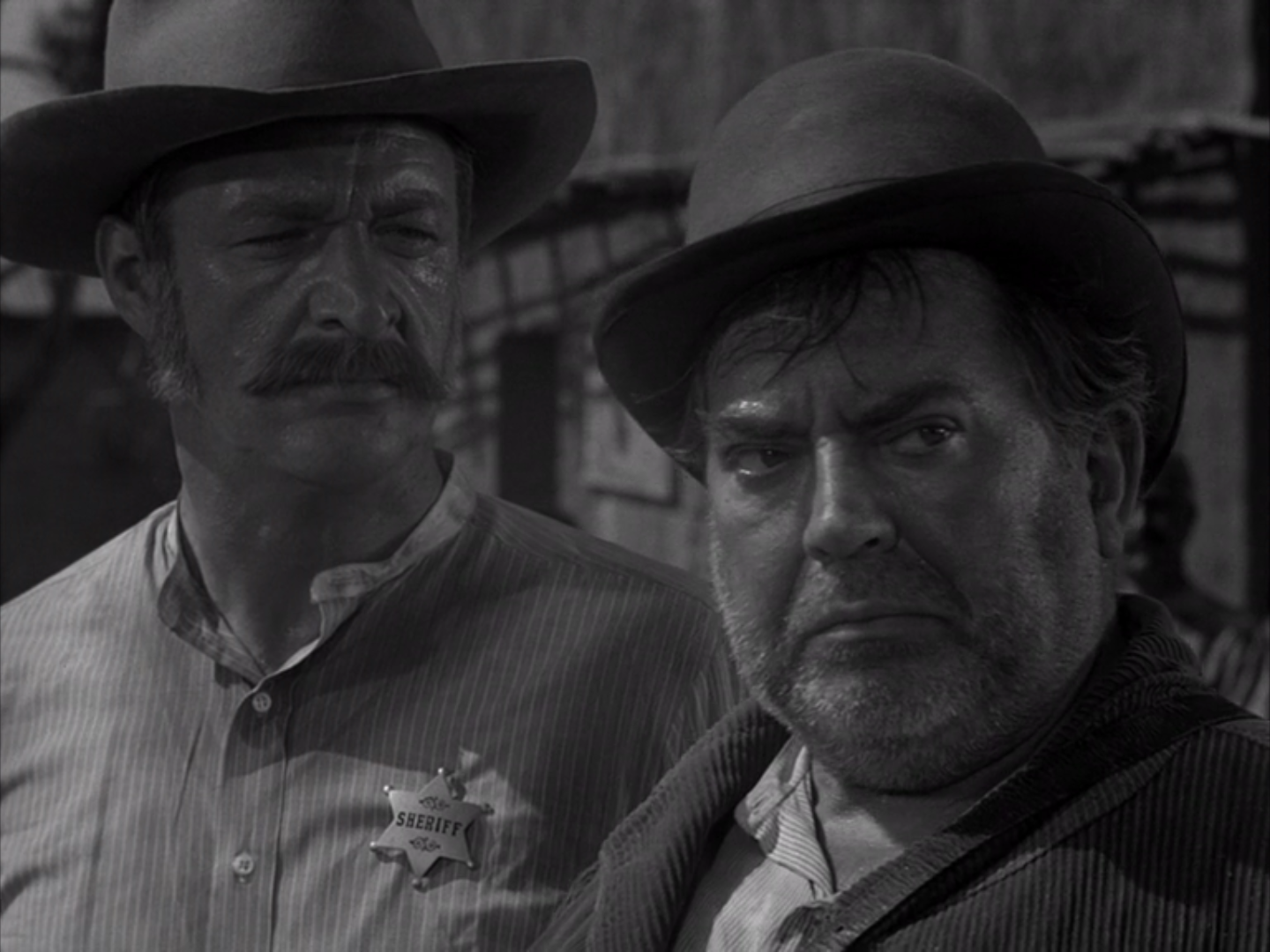 John Larch as Sheriff Koch and Thomas Gomez as Sykes from the Twilight Zone episode "Dust"