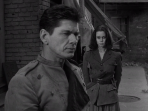 Charles Bronson and Elizabeth Montgomery from the Twilight Zone episode "Two"