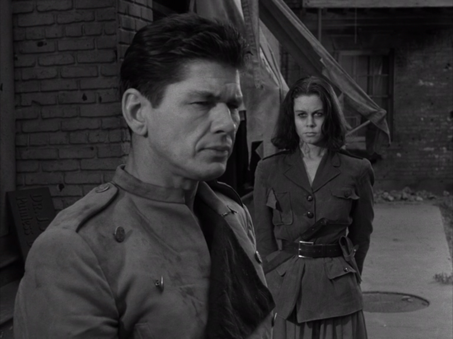 Charles Bronson and Elizabeth Montgomery from the Twilight Zone episode "Two"